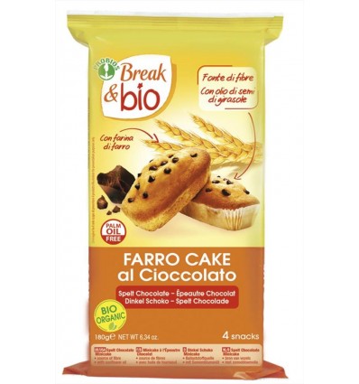 Farro cake al cioccolato - senza latte e uova - 4 x 45g