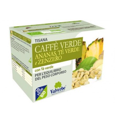 Tisana Caffè verde, Ananas,Tè verde, Zenzero 20 bustine BIO