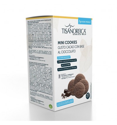 Tisanoreica - Mini Cookies gusto cacao con base al cioccolato 250g